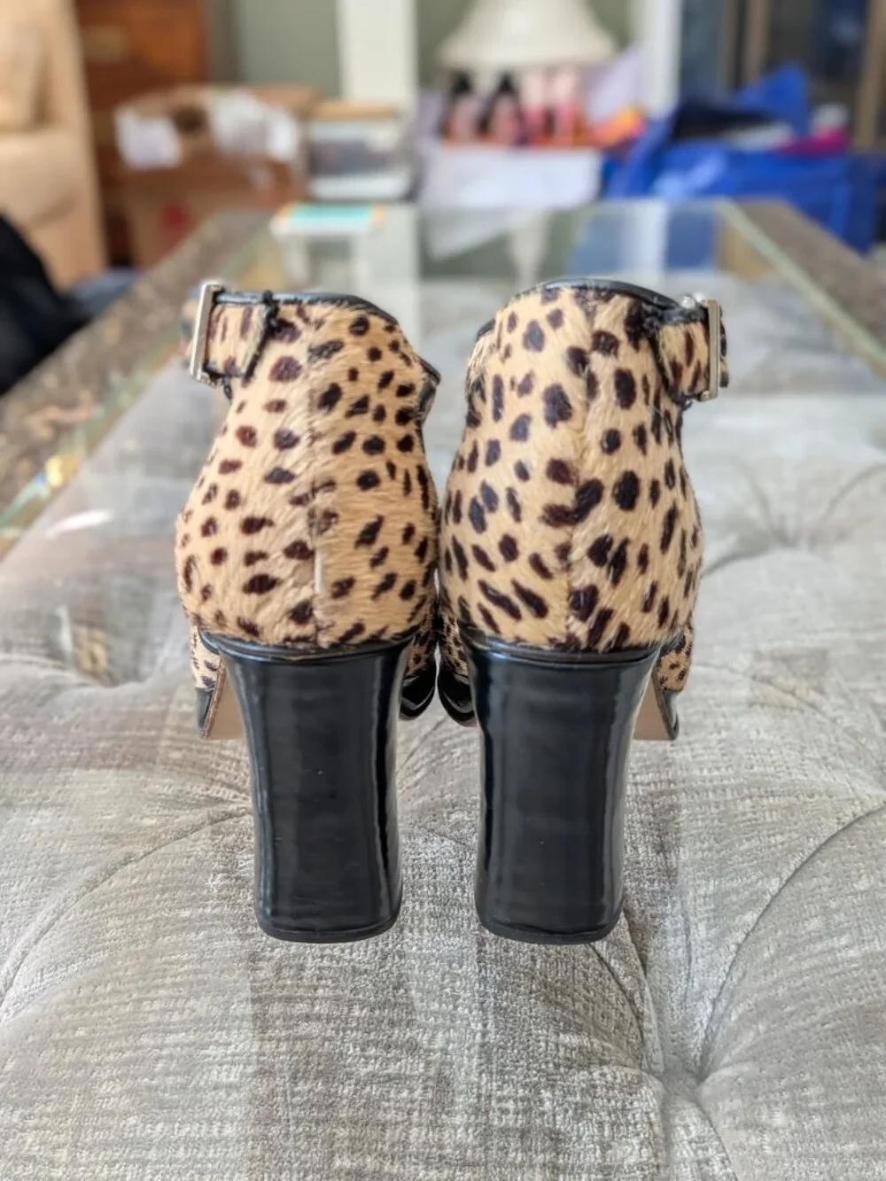 Vtg Greater L.A. Leopard Calf Hair Platform Pumps Sz 6.5 / Fits Regular 5.5